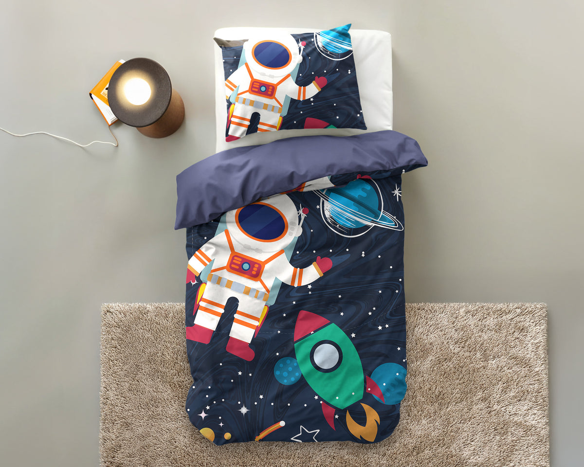 Dekbedovertrek Space man 2 Blauw