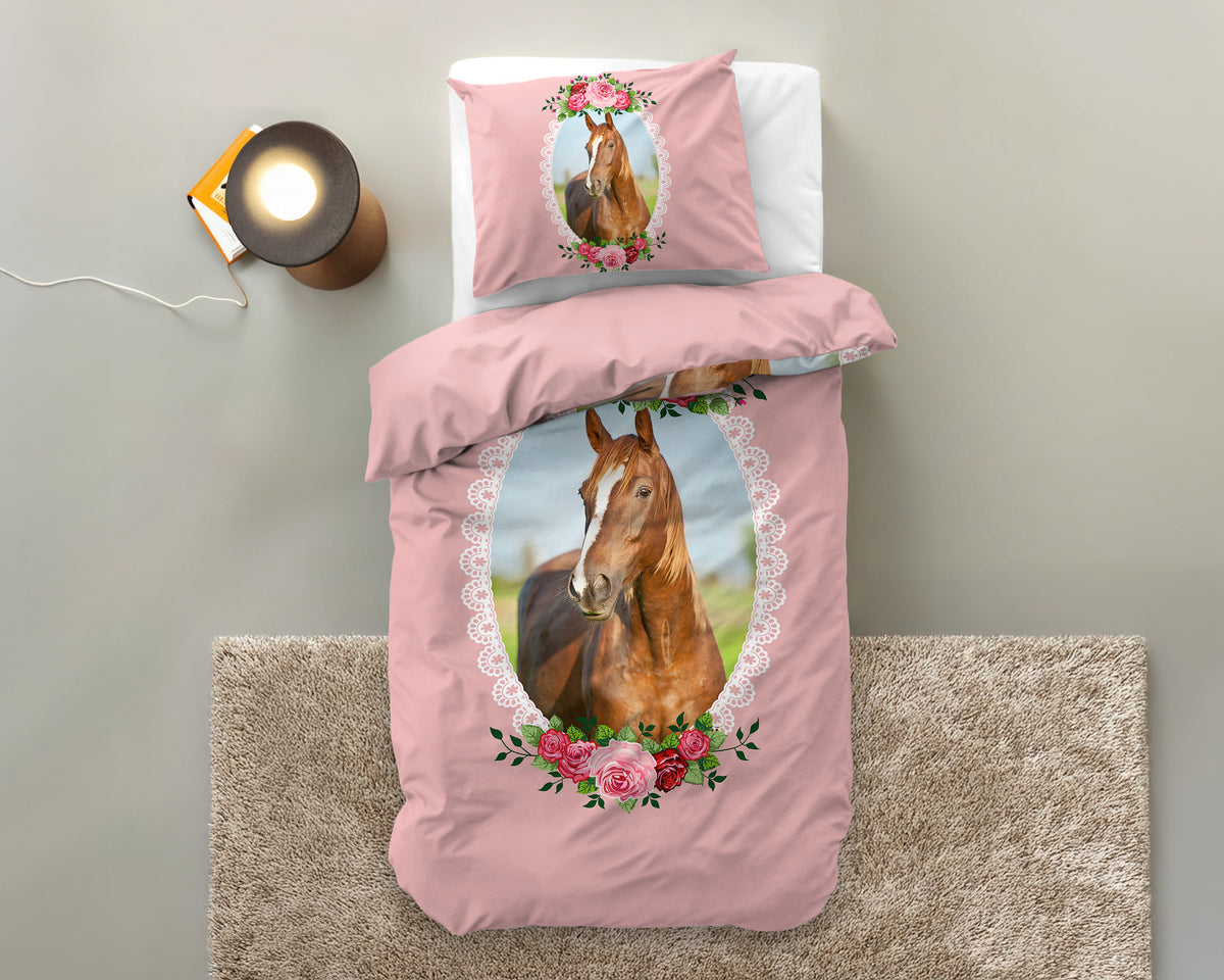 Dekbedovertrek Cute Horse Roze