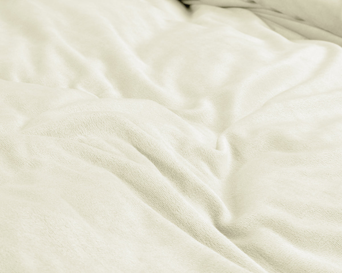 Velvet Uni Dekbedovertrek Creme