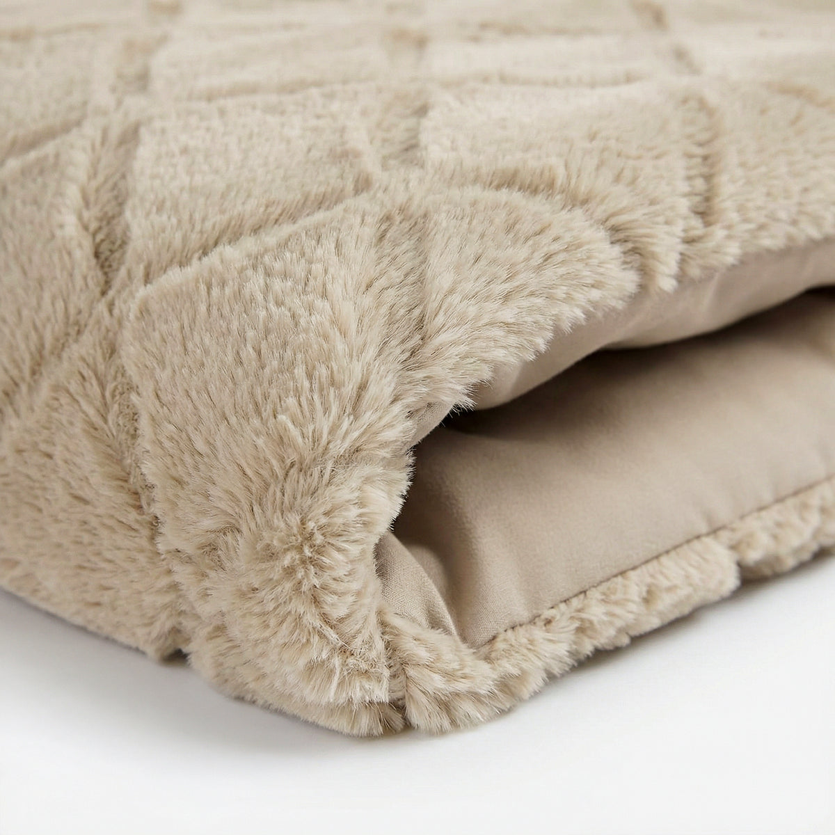 Dekbedovertrek Faux Fur Syon Taupe