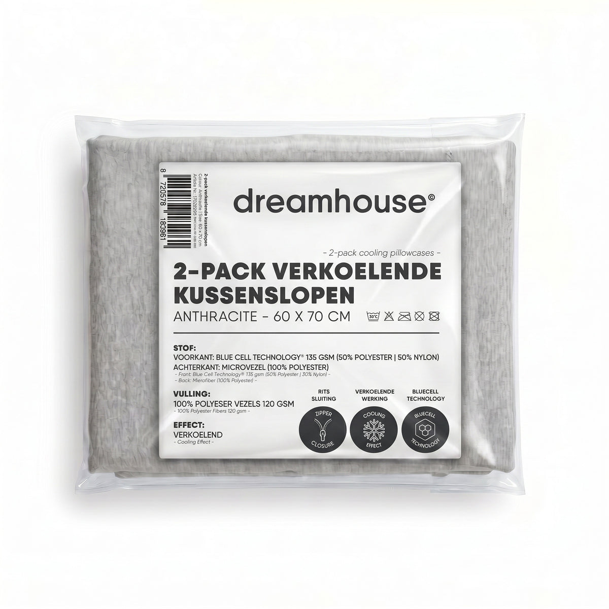 Verkoelende Kussenslopen 2pack Antraciet