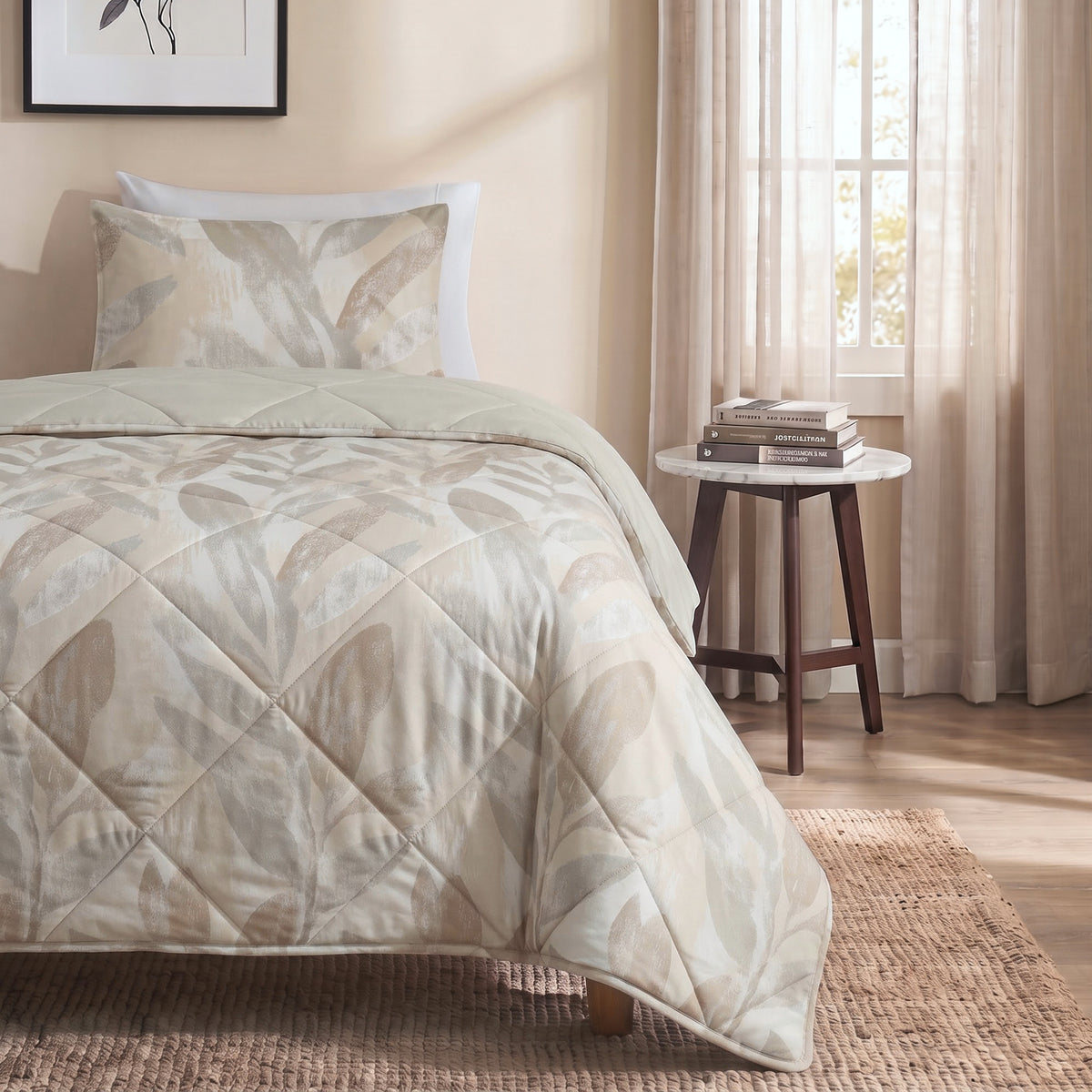 Dekbed Zonder Overtrek Gacho Taupe – Wasbaar, incl. kussenslopen, extra lang 220 cm