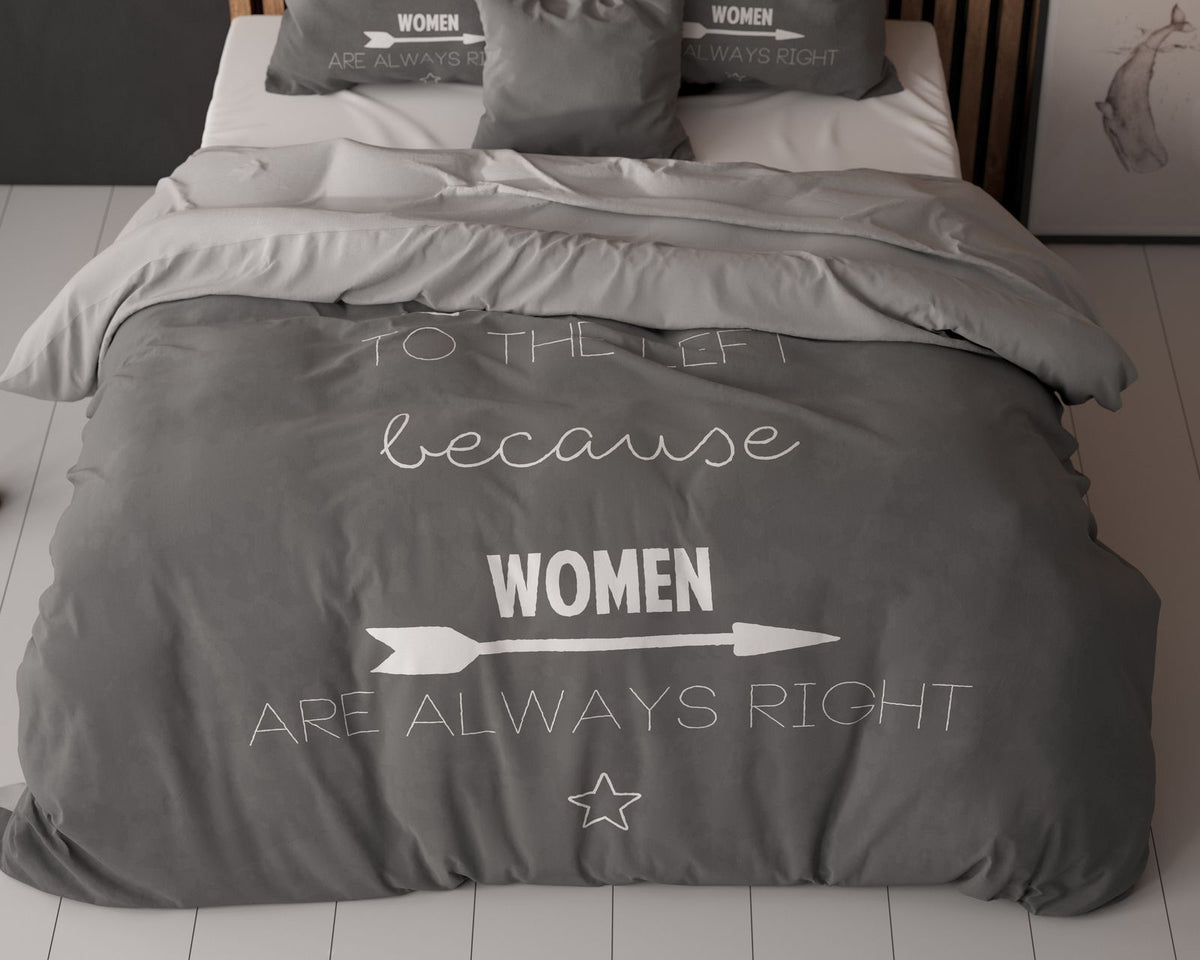 Dekbedovertrek Women Always Right Antraciet