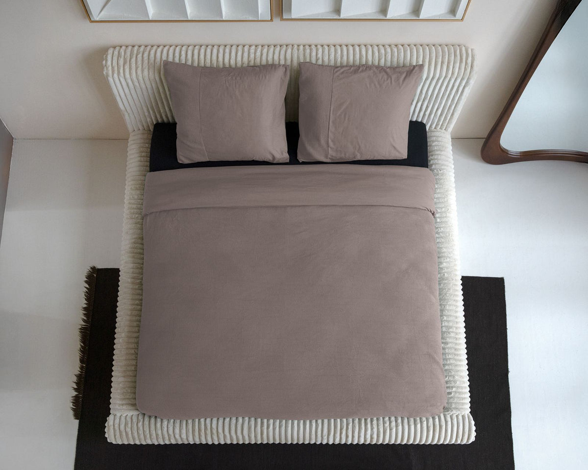 Dekbedovertrek Waffle Taupe