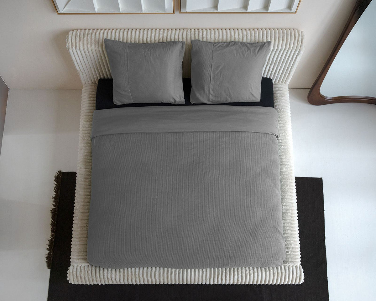 Dekbedovertrek Waffle Grijs