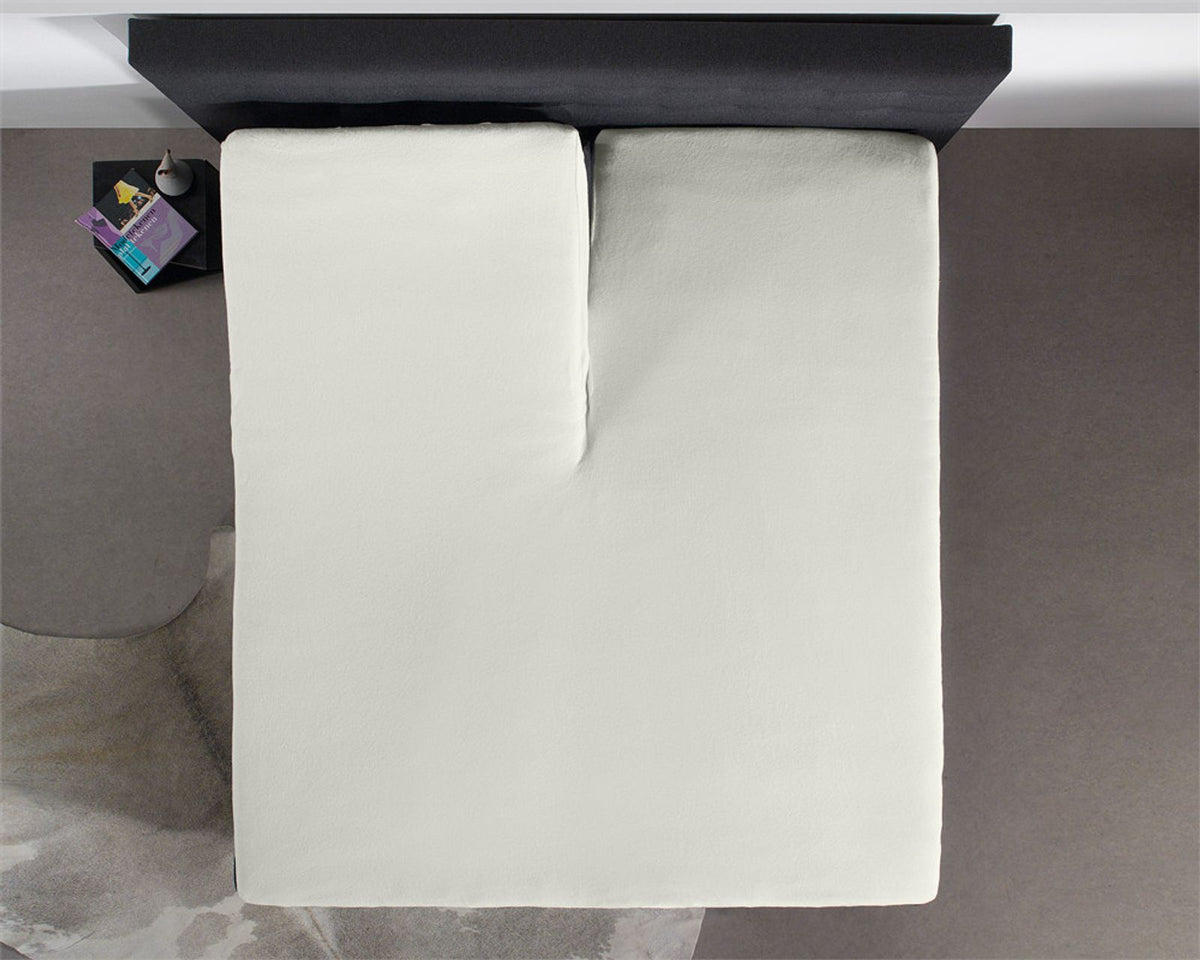 Splittopper Jersey Hoeslaken Creme