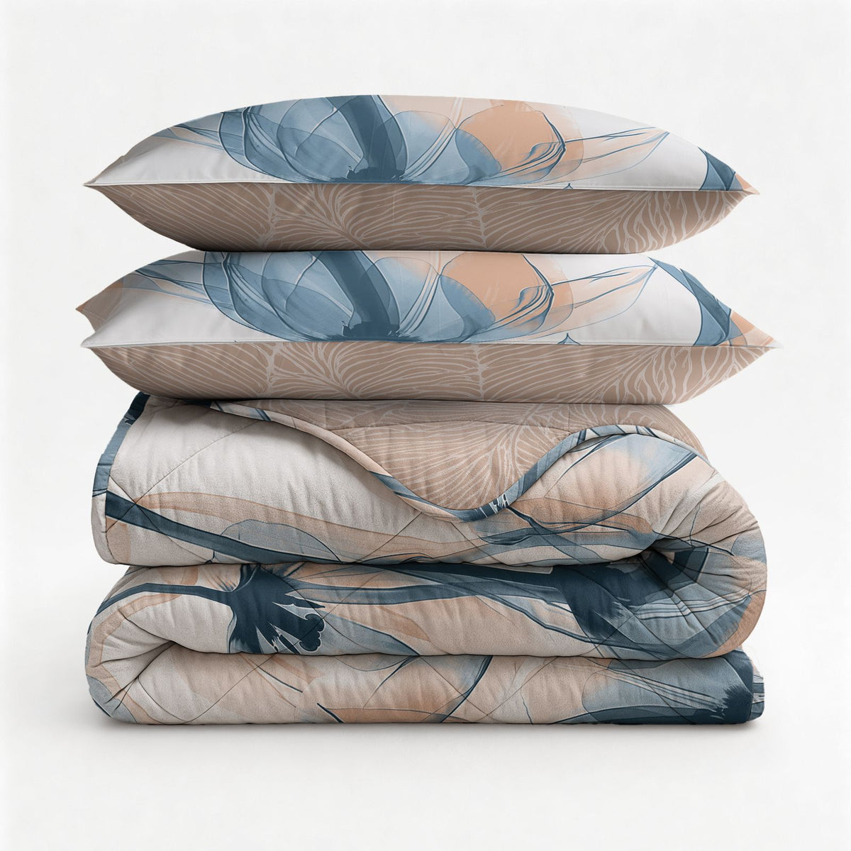Lazy Dekbed Glass Flower Blauw Met Kussenslopen