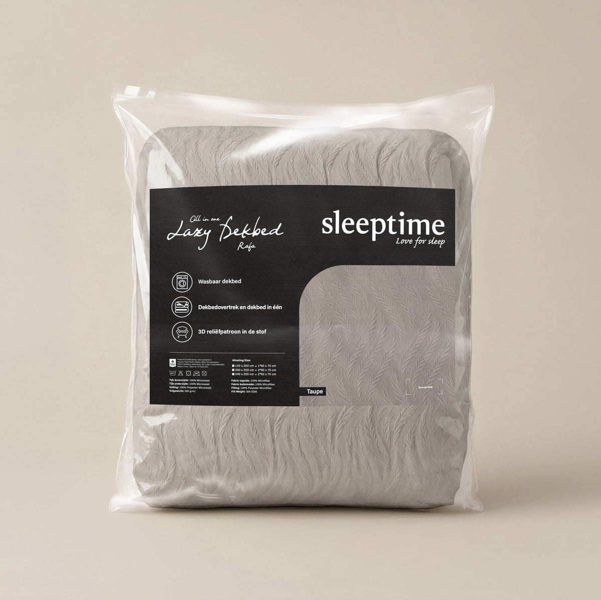 Lazy Dekbed Rafa Taupe Met Kussenslopen