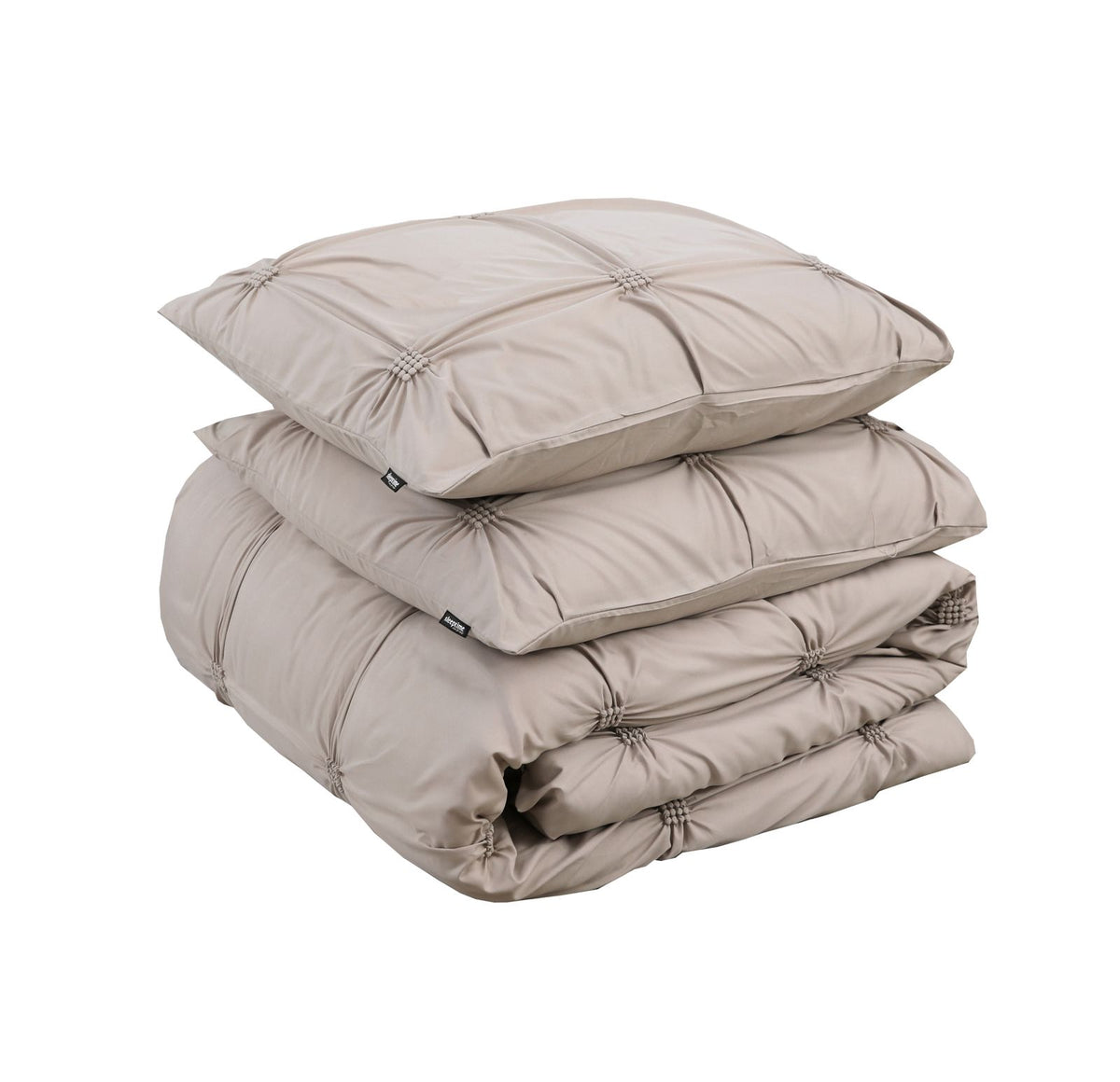 Dekbedovertrek Punch pintuck Taupe