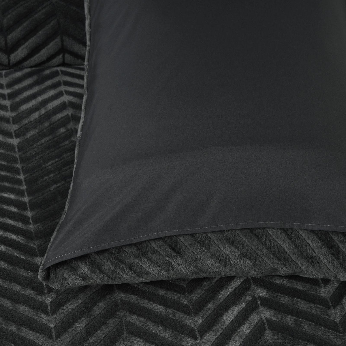 Dekbedovertrek Chevron Teddy Antraciet