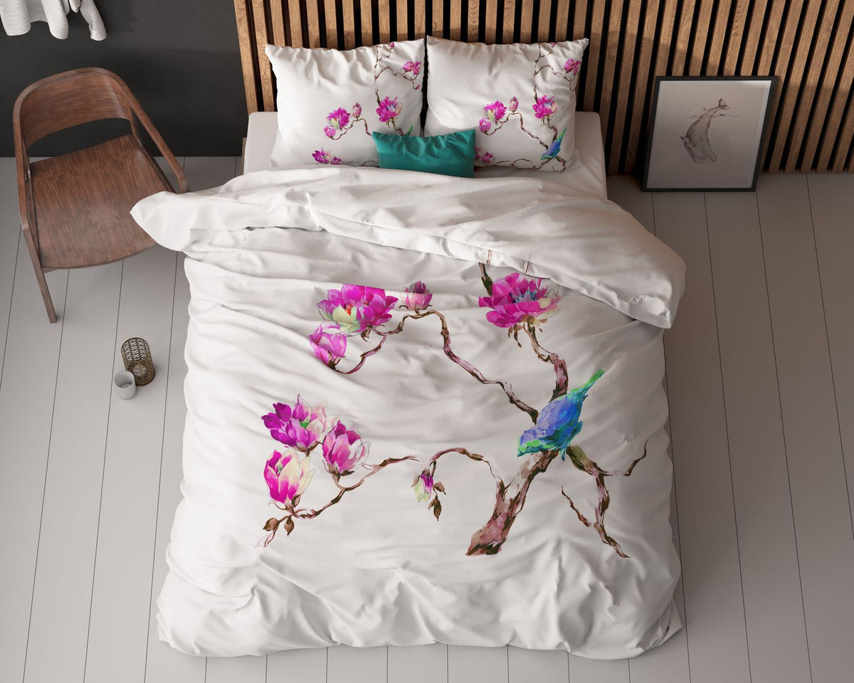 Dekbedovertrek Magnolias Wit