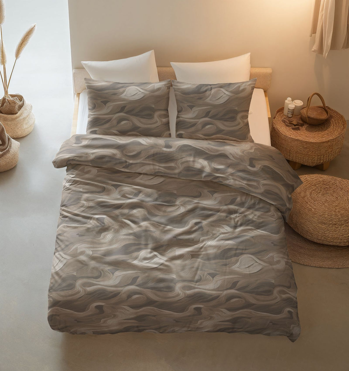 Dekbedovertrek Whirl Taupe
