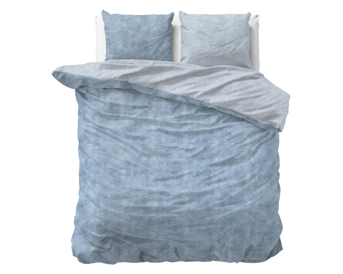 Dekbedovertrek Flanel Washed Cotton Blauw