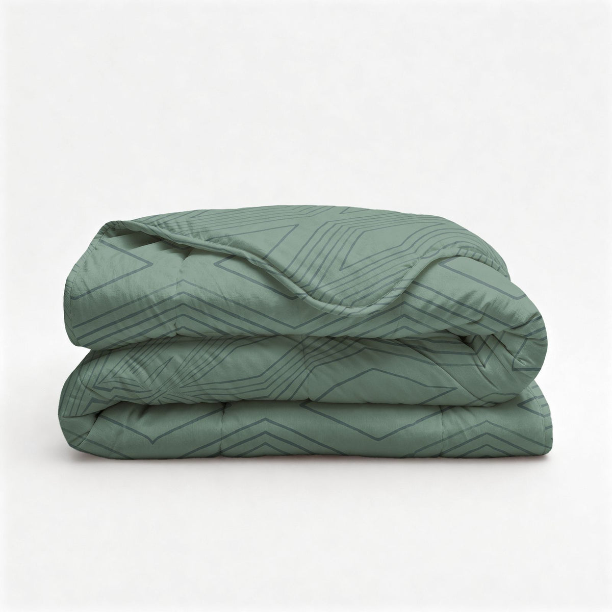All-in one Lazy dekbed Dorian Groen Met Kussenslopen