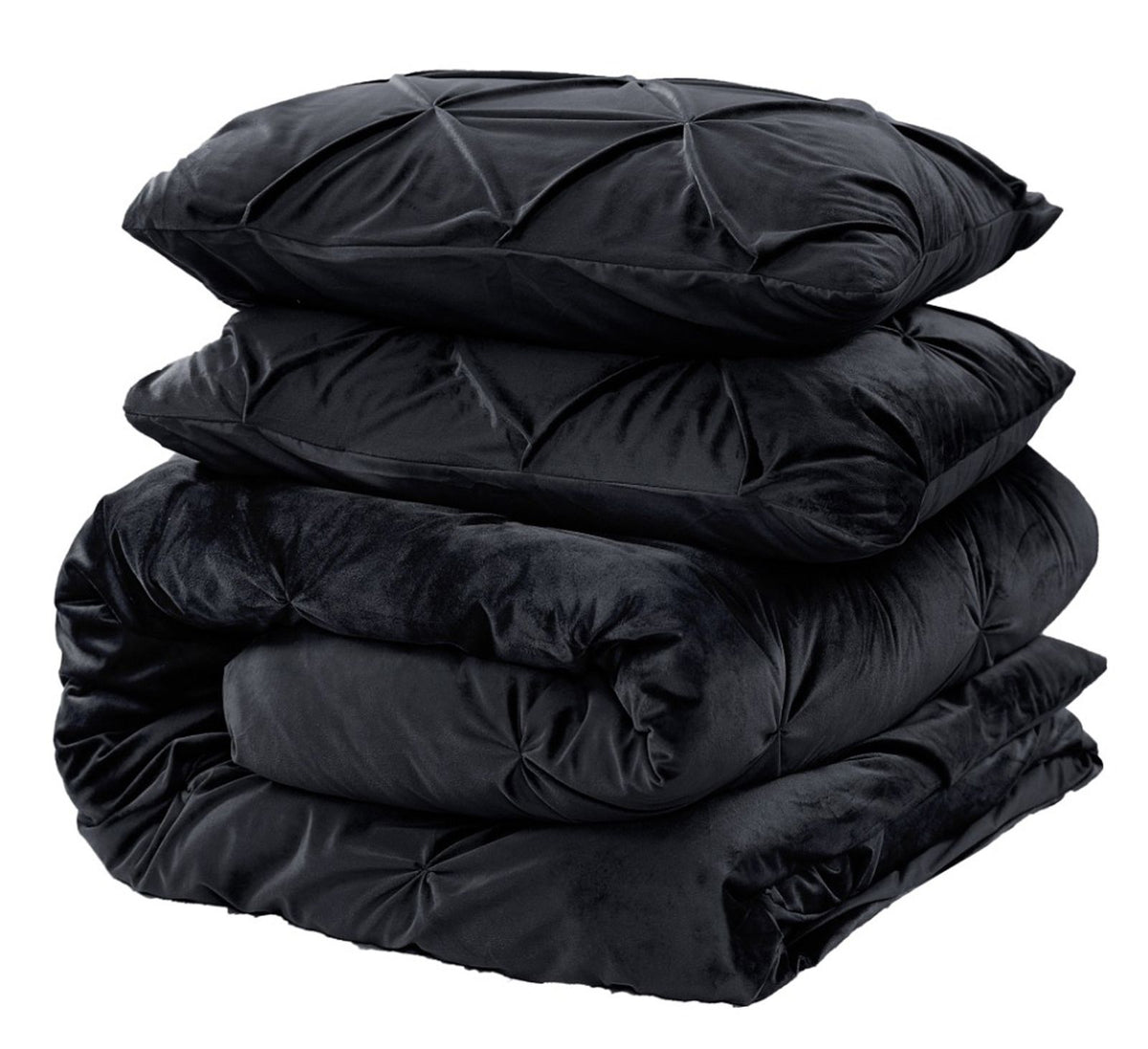 Dekbedovertrek Velvet Pintuck Zwart