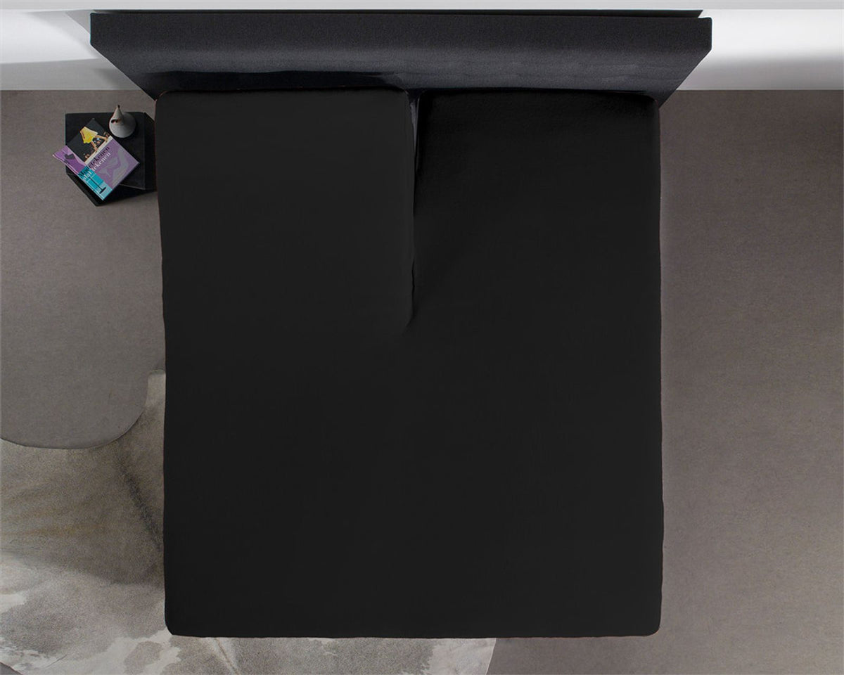 Splittopper Jersey Hoeslaken Zwart