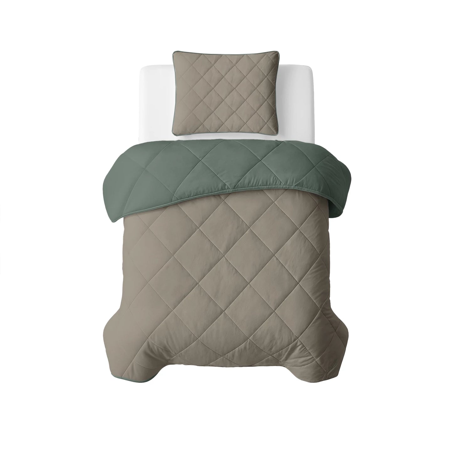 NordDream Dekbed United Groen Taupe met kussenslopen 1+1 GRATIS
