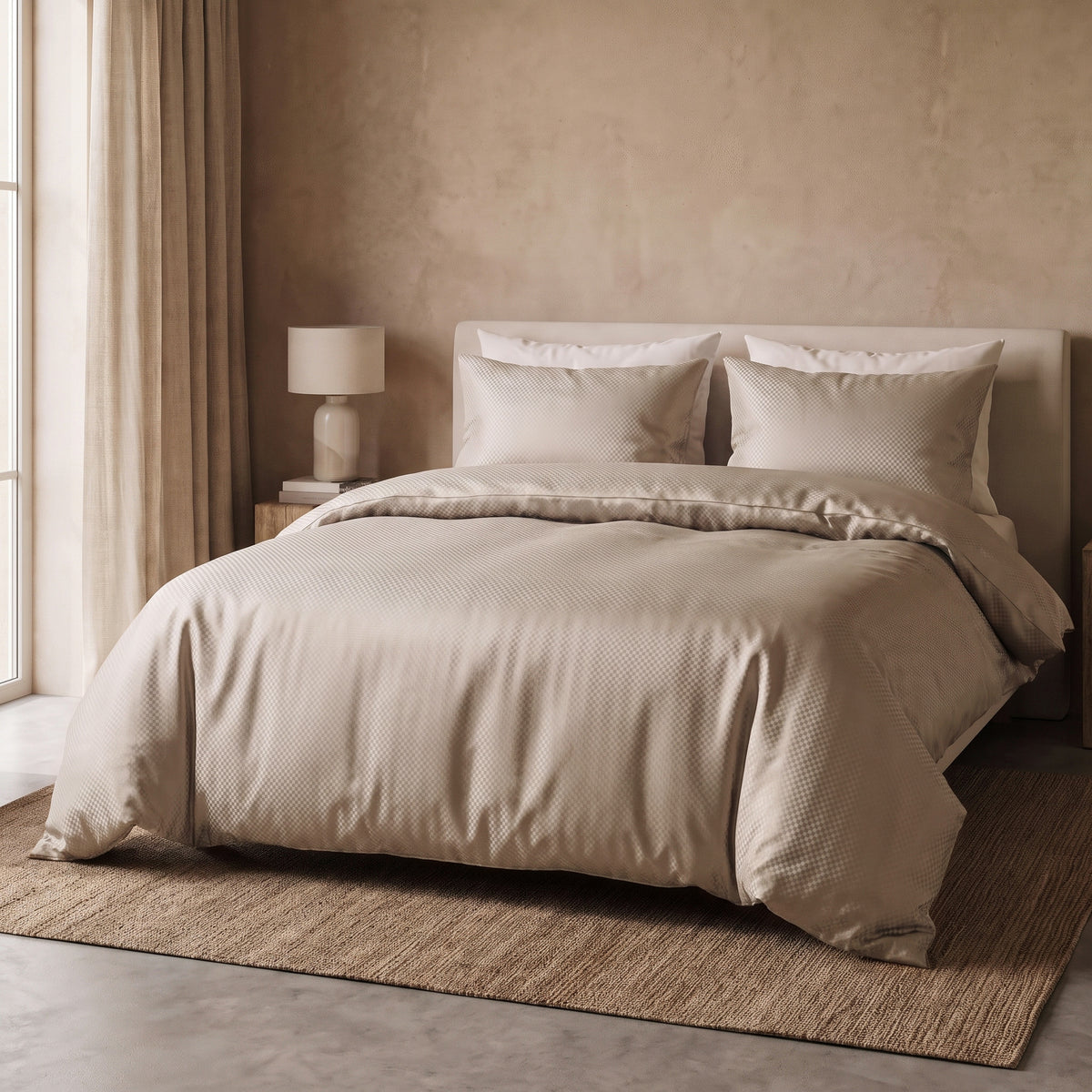 Dekbedovertrek Satin Point Taupe