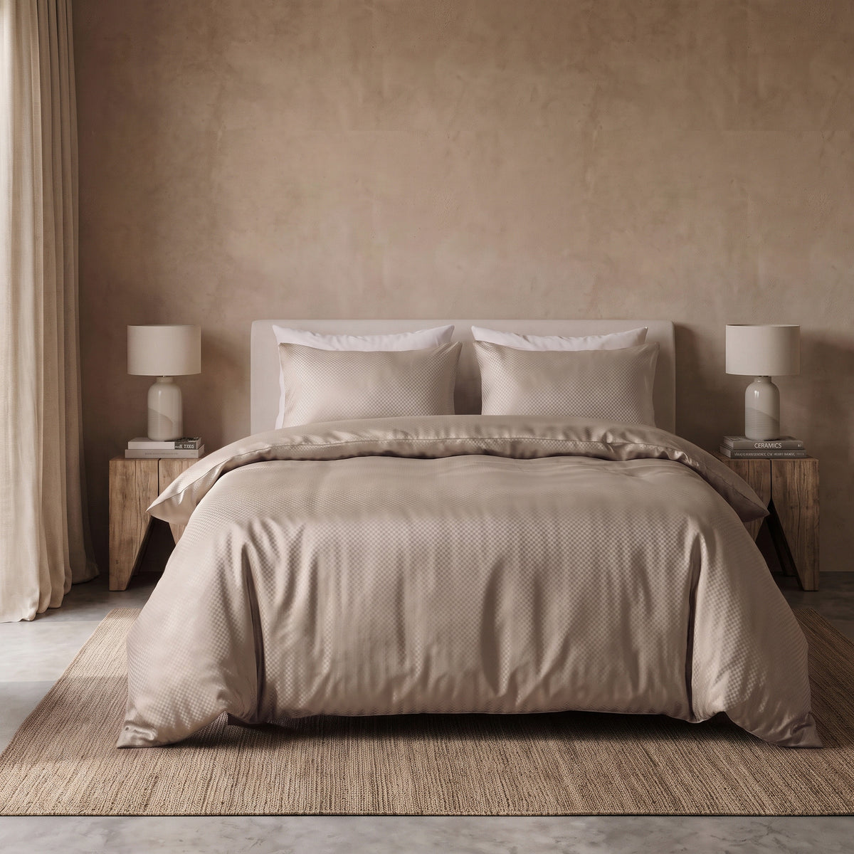 Dekbedovertrek Satin Point Taupe