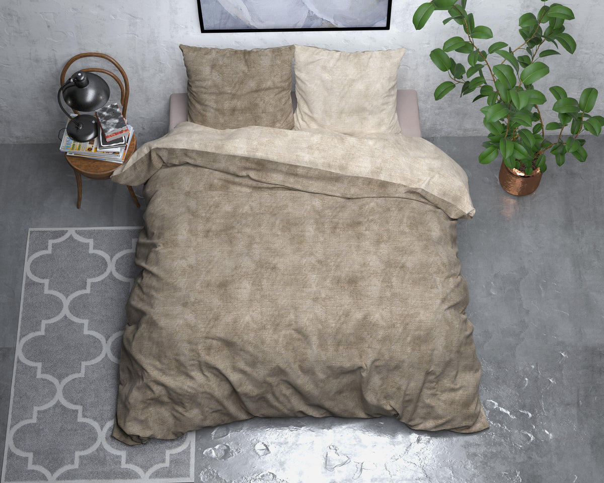 Dekbedovertrek Flanel Washed Cotton Taupe