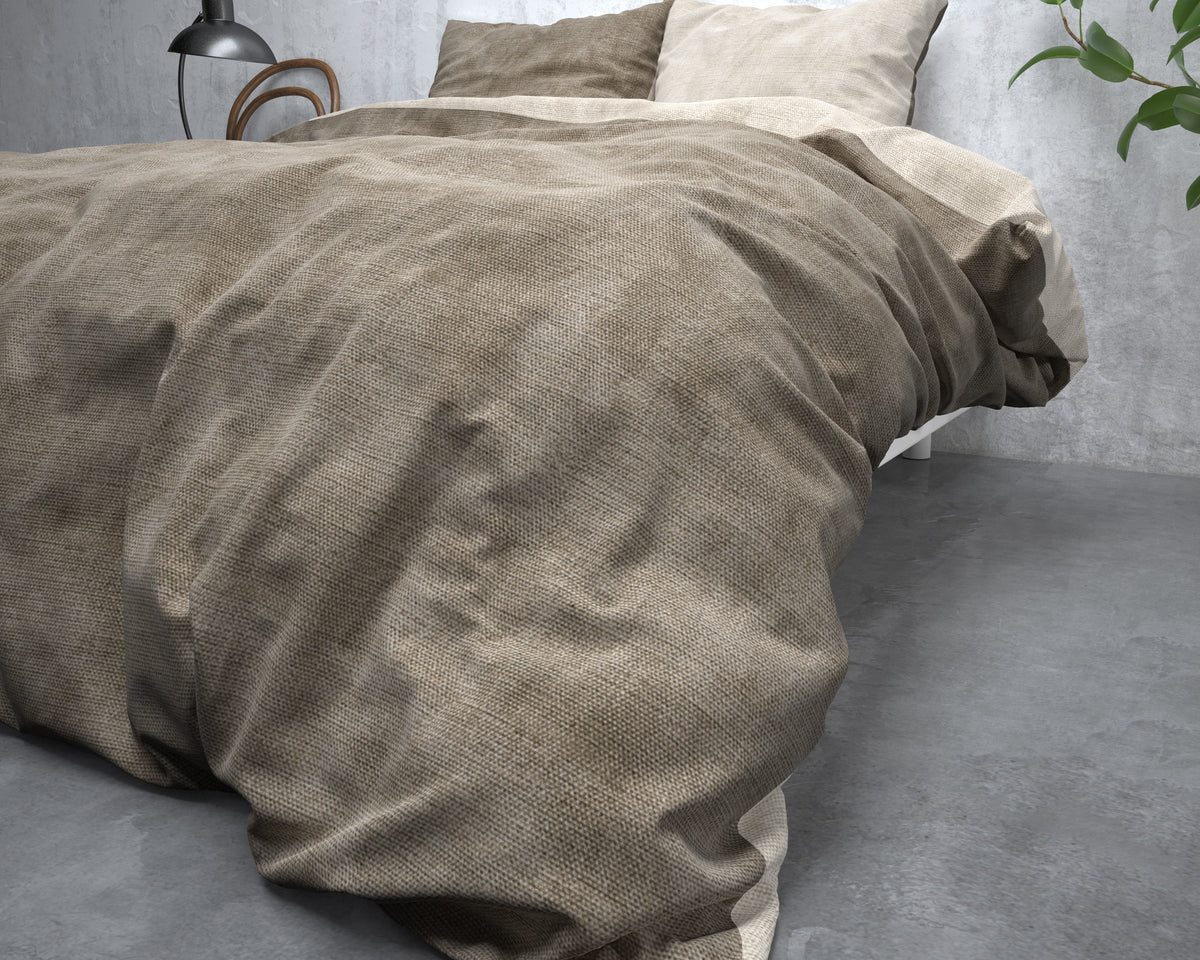 Dekbedovertrek Flanel Washed Cotton Taupe
