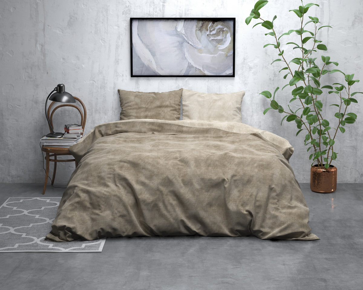 Dekbedovertrek Flanel Washed Cotton Taupe