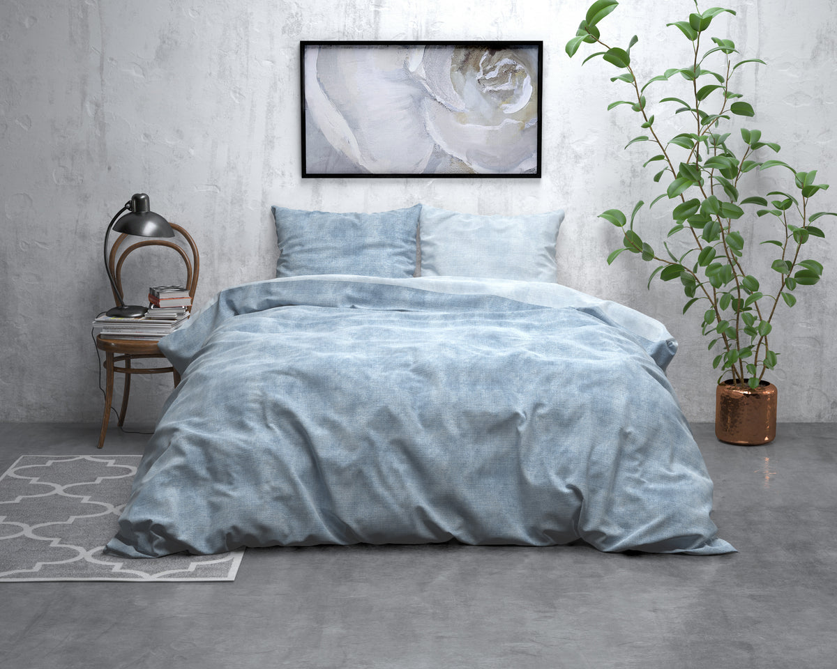 Dekbedovertrek Flanel Washed Cotton Blauw