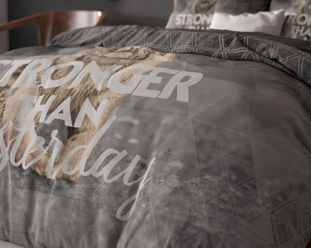 Dekbedovertrek Stronger Grijs