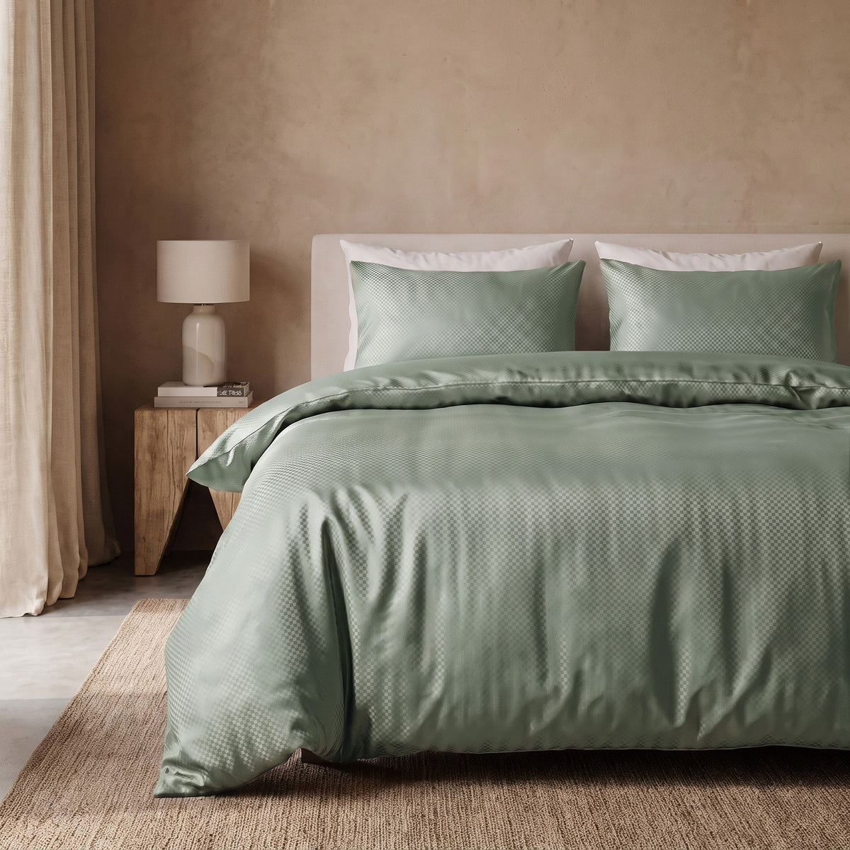 Dekbedovertrek Satin Point Groen