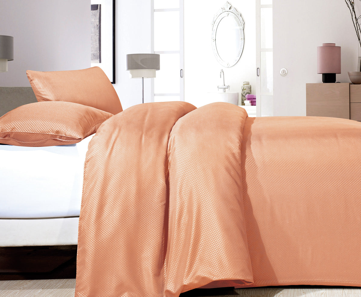 Dekbedovertrek Satin Point Pastel Oranje