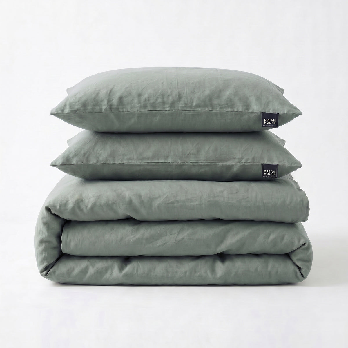 Dekbedovertrek Stone Washed Groen