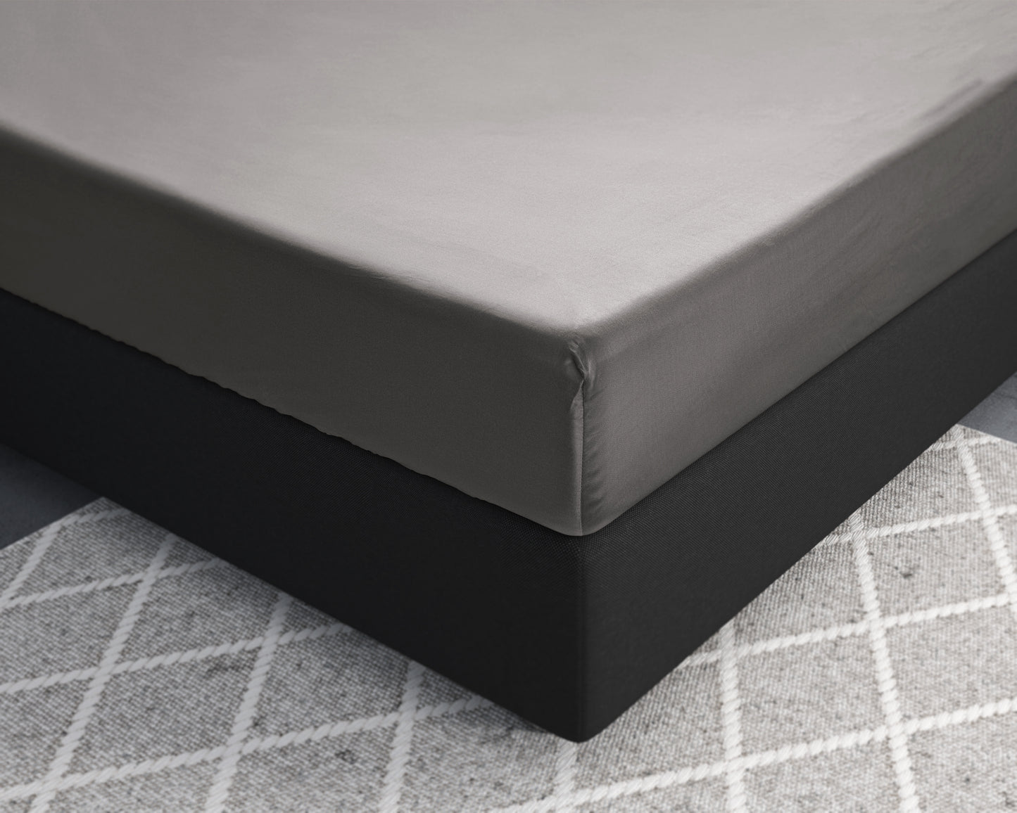 NordDream Satijnen Hoeslaken Grijs 1+1 GRATIS