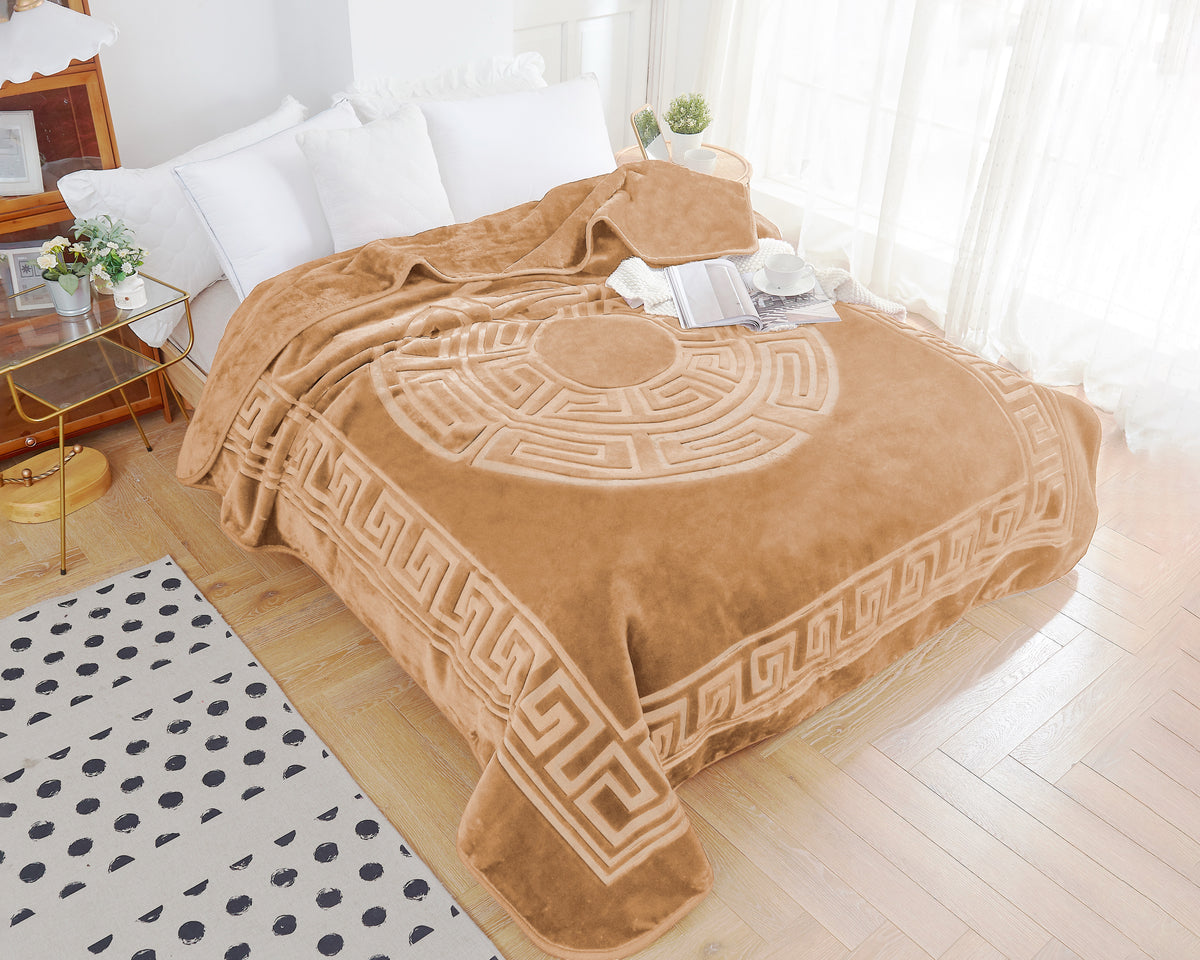 Embossed Zeta Deken Crème