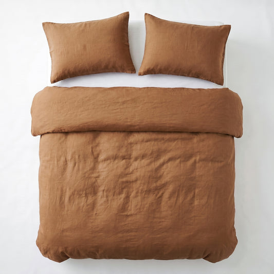 Dekbedovertrek Stone Washed Bruin