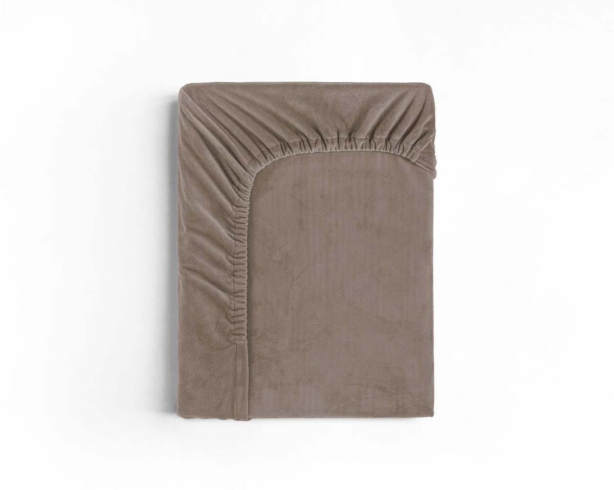 Velvet Hoeslaken Taupe