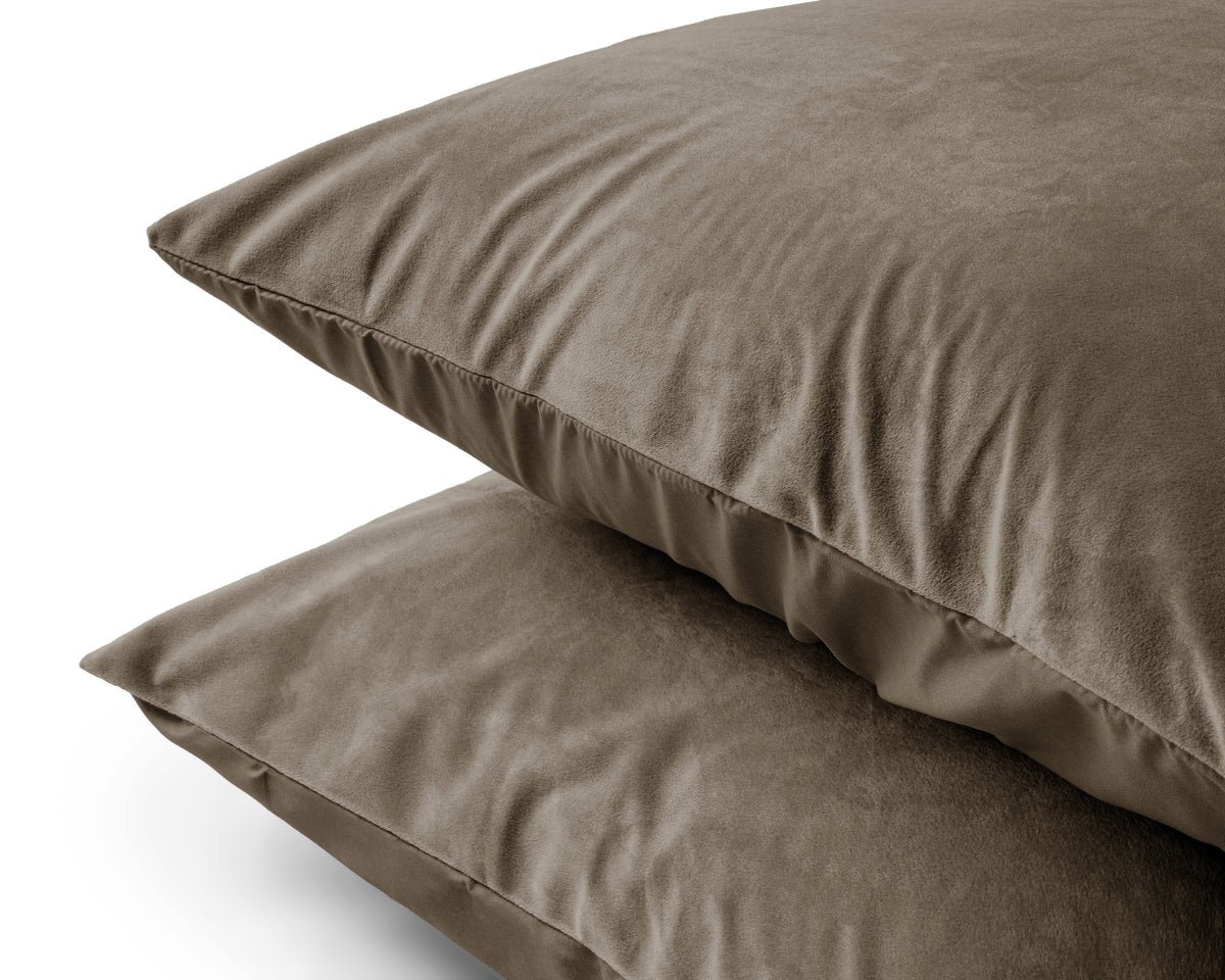 Velvet 2 in 1 kussenslopen Taupe