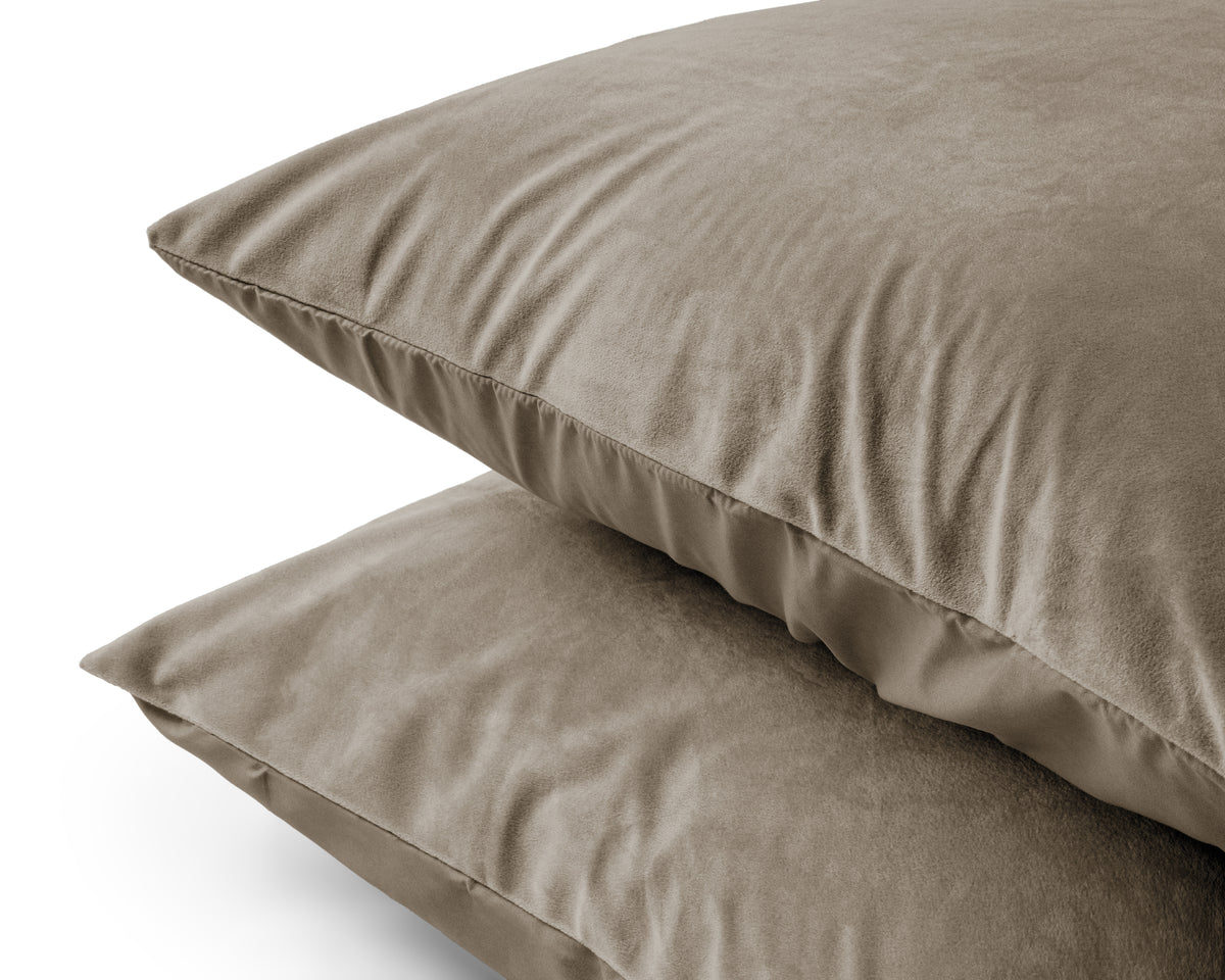 Velvet 2 in 1 kussenslopen Taupe