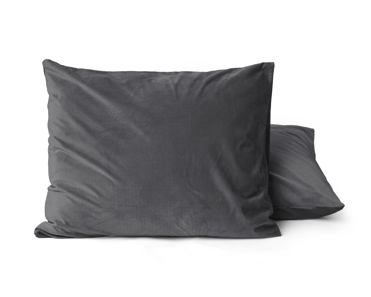 Velvet 2 in 1 kussenslopen Antraciet