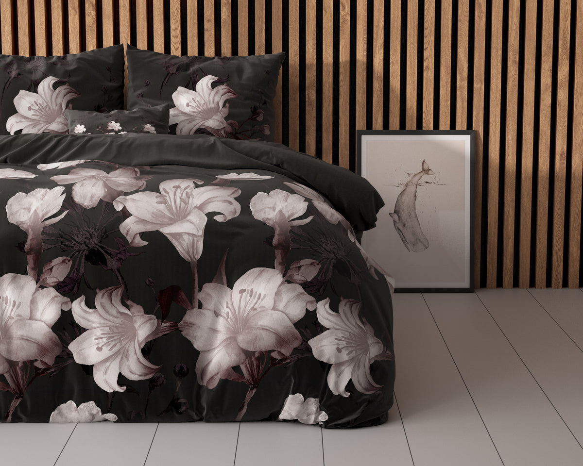 Dekbedovertrek Dark Flower Zwart