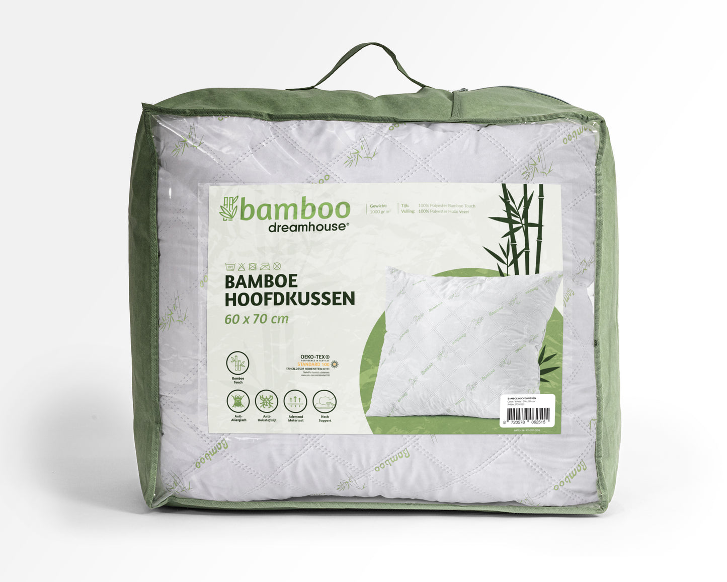 Bamboe Hoofdkussen Wit 60 x 70 cm