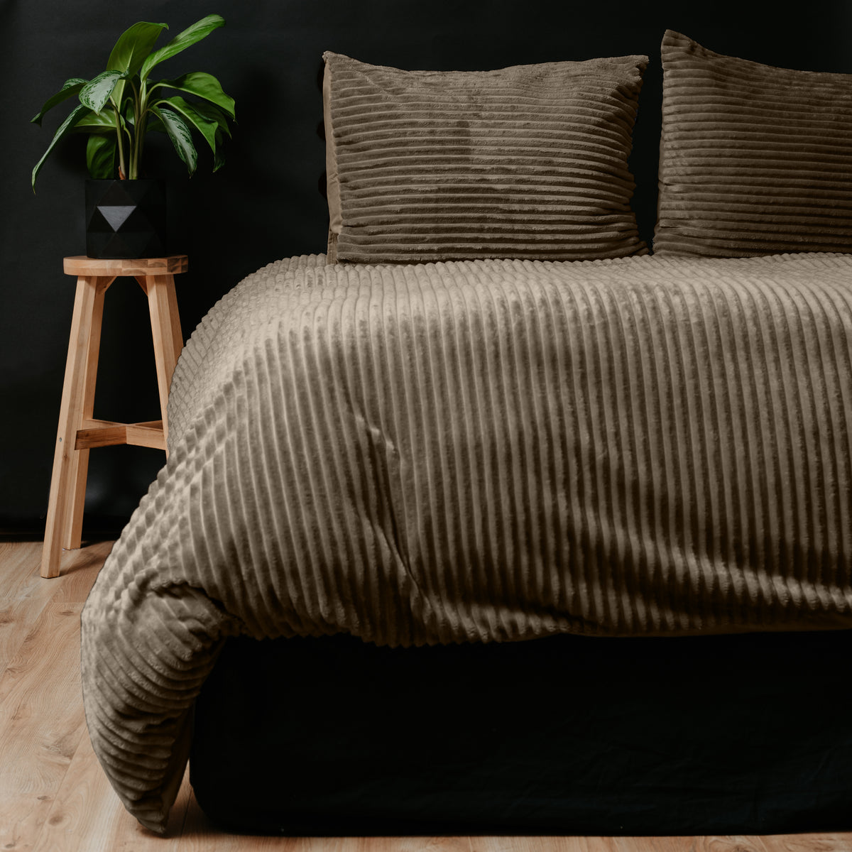 NordDream Dekbedovertrek Rib Teddy Taupe
