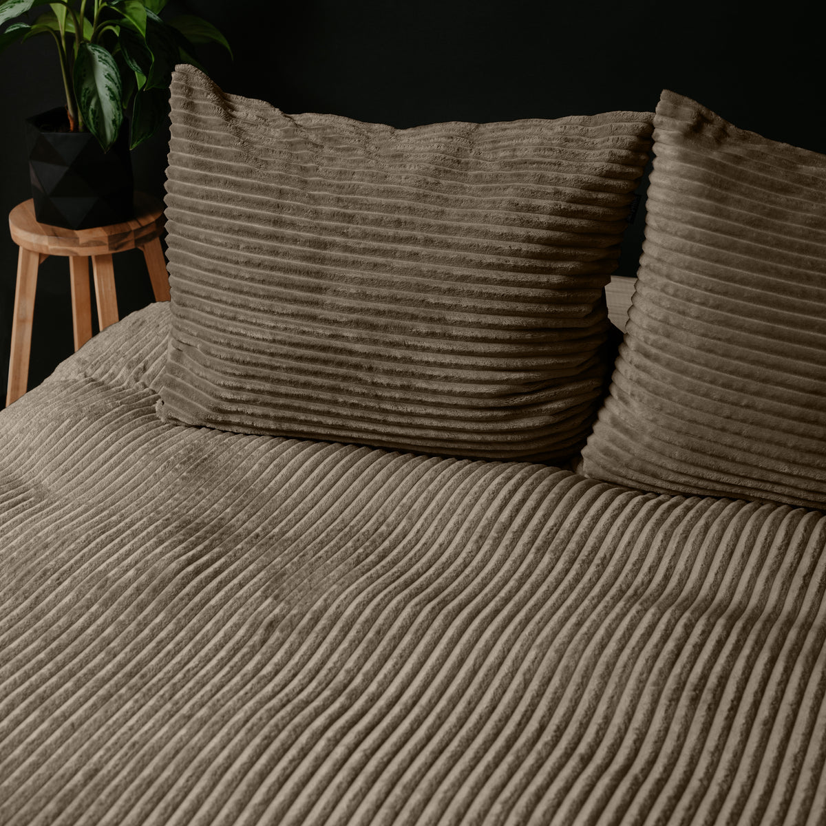 NordDream Dekbedovertrek Rib Teddy Taupe