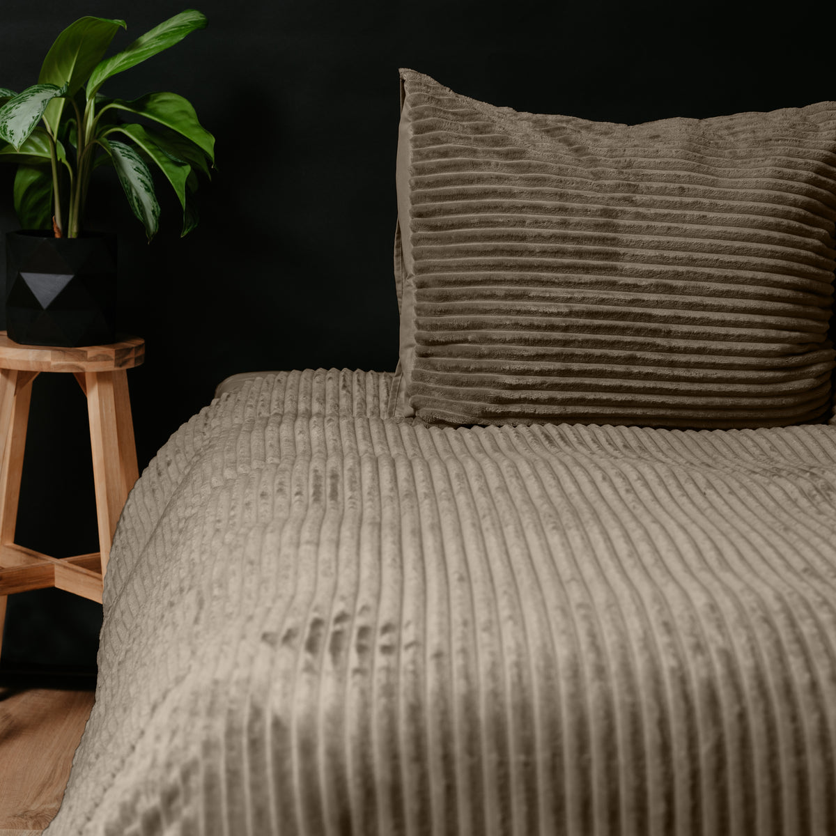 NordDream Dekbedovertrek Rib Teddy Taupe