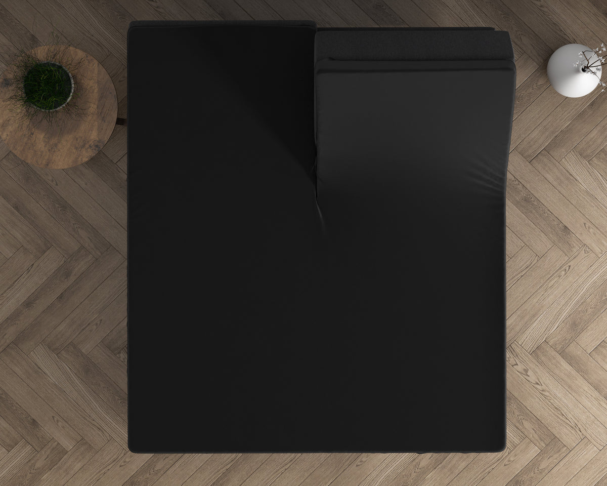 Dubbel Jersey 220 gr. Splittopper Hoeslaken Zwart