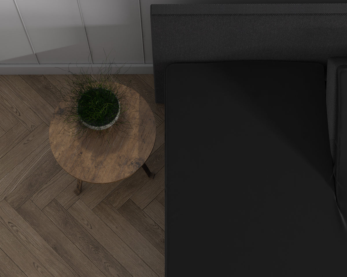 Dubbel Jersey 220 gr. Splittopper Hoeslaken Zwart