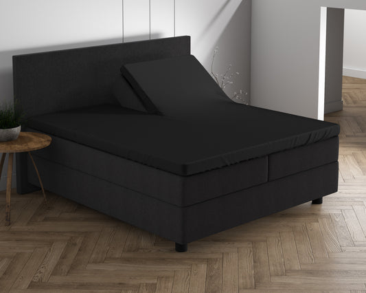 Dubbel Jersey 220 gr. Splittopper Hoeslaken Zwart