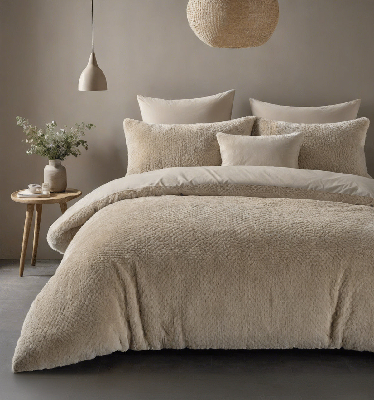 Dekbedovertrek Fur Teddy Taupe