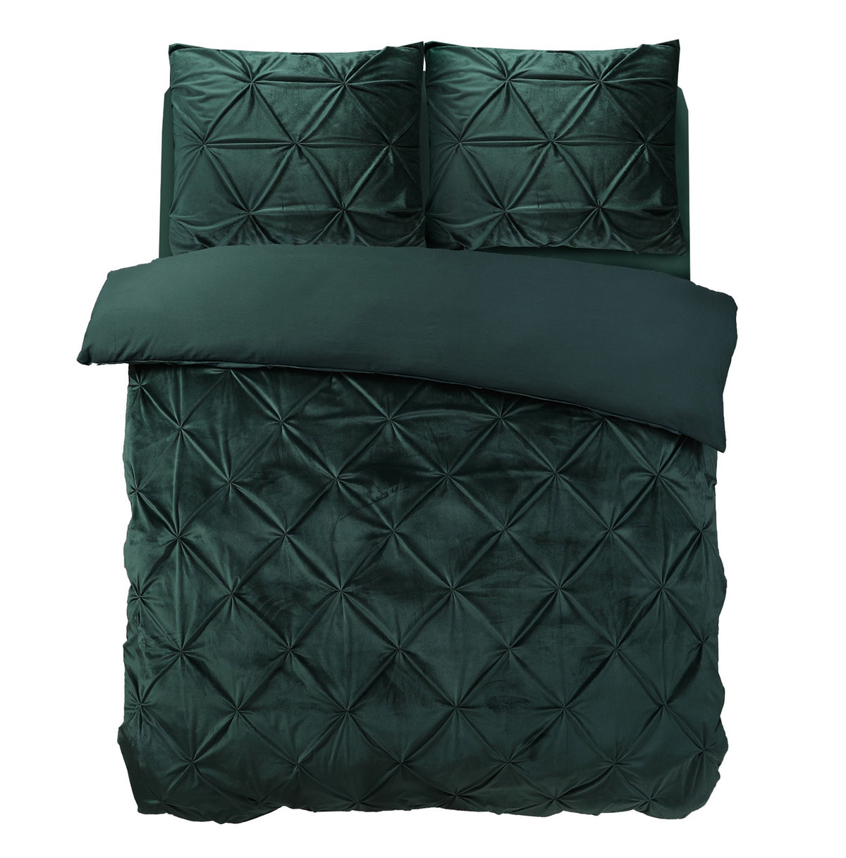 Dekbedovertrek Velvet Pintuck Groen