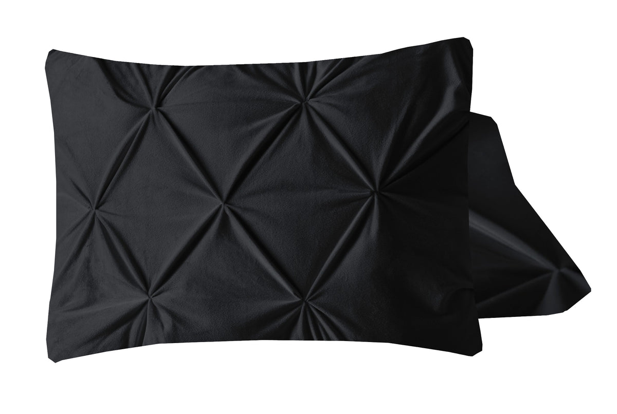 Velvet Pintuck 2pack kussenslopen Zwart
