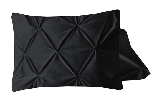 Velvet Pintuck 2pack kussenslopen Zwart